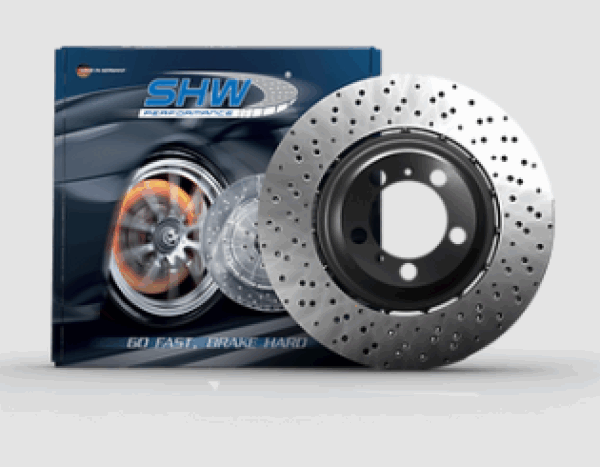 SHW 2021 BMW M3 / 21-22 BMW M4 (Base/Competition) Right Front Drilled LW Brake Rotor (34108093710)