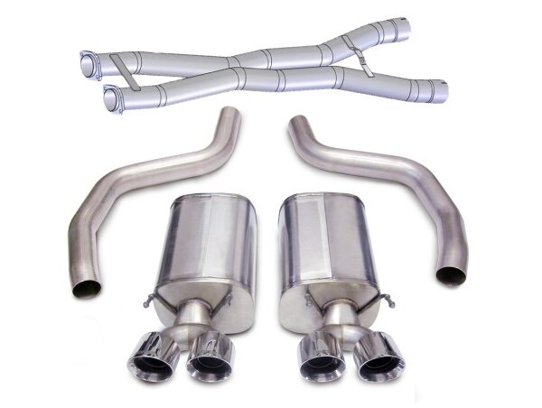 Corsa 2012-2013 Chevrolet Corvette C6 ZR1 Sport Cat-Back Dual Rear Exit w/ Twin 4.0in Pol Tips