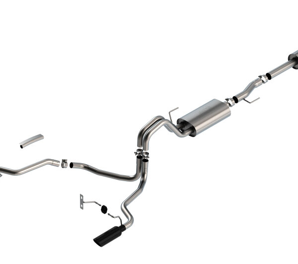 Borla F-150 2021 5.0L 4dr CC SB EC STB Lariat/KR/Pltm/LTD 3/2.25 SRE Cat-Back Touring Black CHR Tips