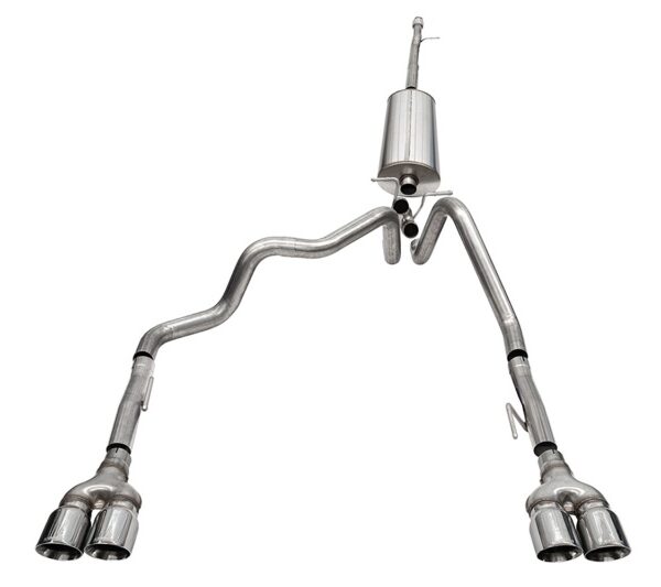 Corsa 2019-2024 GMC Sierra 1500 Cat-Back Dual Rear Exit with Twin 4in Polished Pro-Series Tips