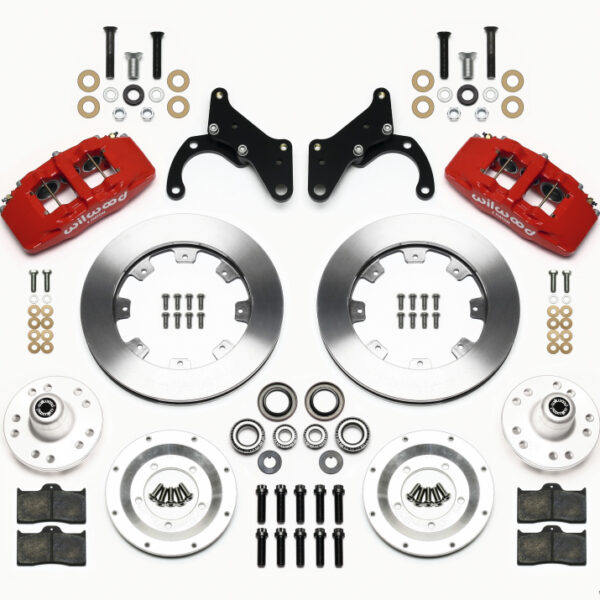 Wilwood Dynapro 6 Front Hub Kit 12.19in Red 69-70 Impala Drum/Disc 69-82 Vette