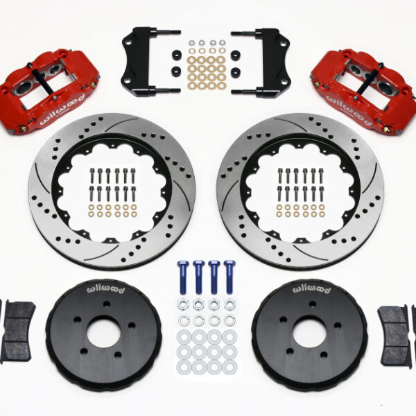 Wilwood Narrow Superlite 6R Front Hat Kit 14.00in Drill Red Nissan 350Z/Fiti G35