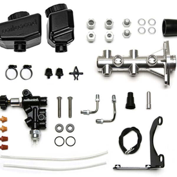 Wilwood Remote Tandem M/C Kit w/Brkt and Valve - 1in Bore Burnished