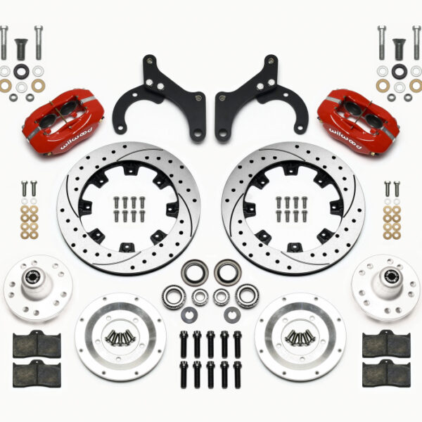Wilwood Forged Dynalite Front Kit 12.19in Drilled Red 59-64 Chevy Impala / 63-64 Corvette