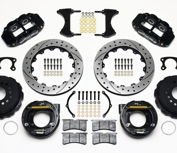 Wilwood Narrow Superlite 4R Rear P-Brk Kit 12.88in Drilled Big Ford New Style 2.36in Offset