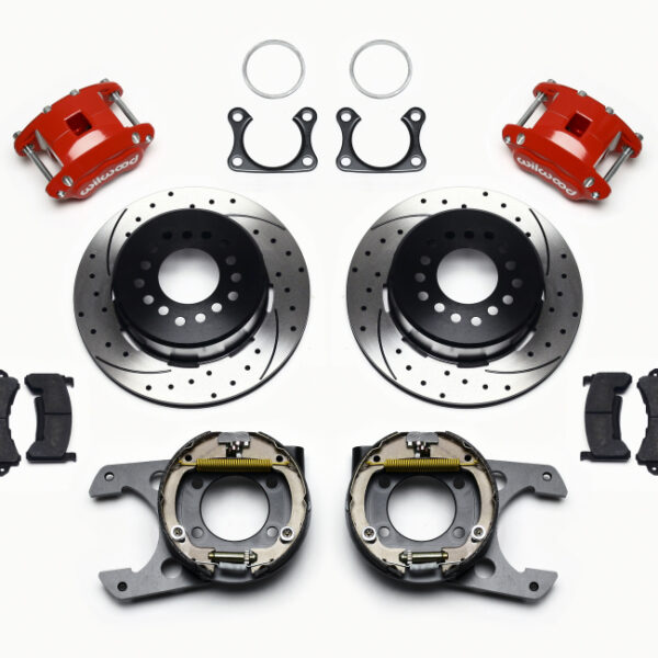 Wilwood D154 P/S P-B Kit Drilled-Red Big Ford 2.36in Offset