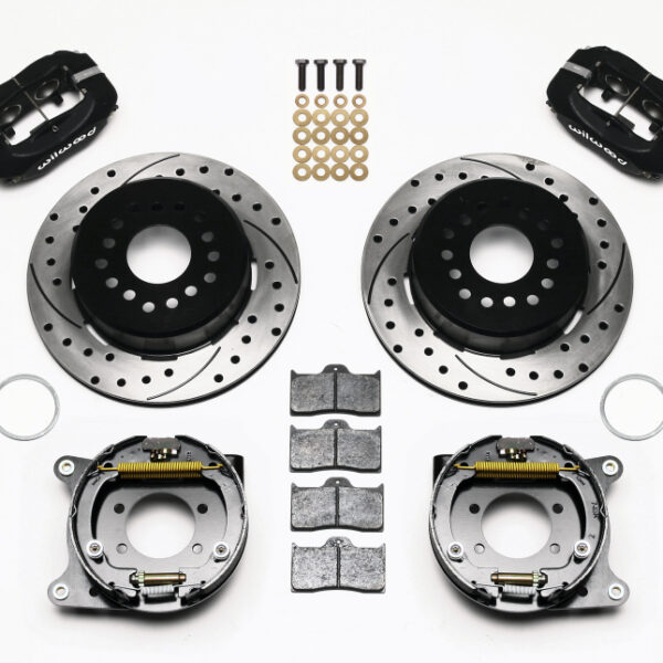 Wilwood Forged Dynalite P/S Park Brake Kit Drilled Ford 8.8 w/2.5in Offset-5 Lug