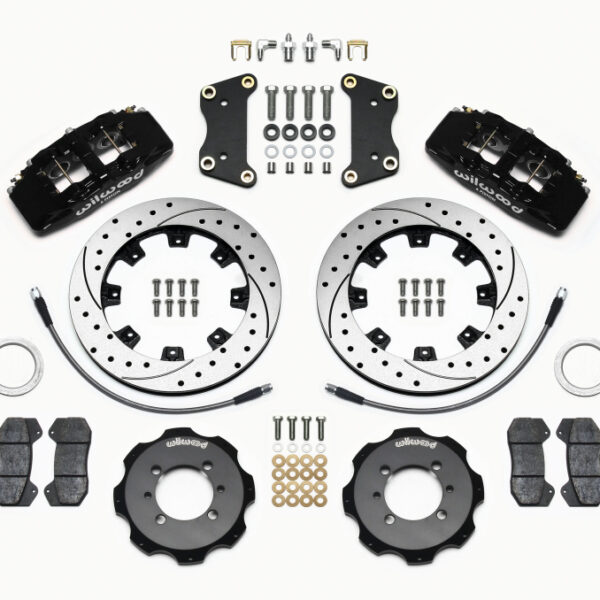 Wilwood Dynapro 6 Front Hat Kit 12.19in Drilled 2012 Fiat 500 w/ Lines