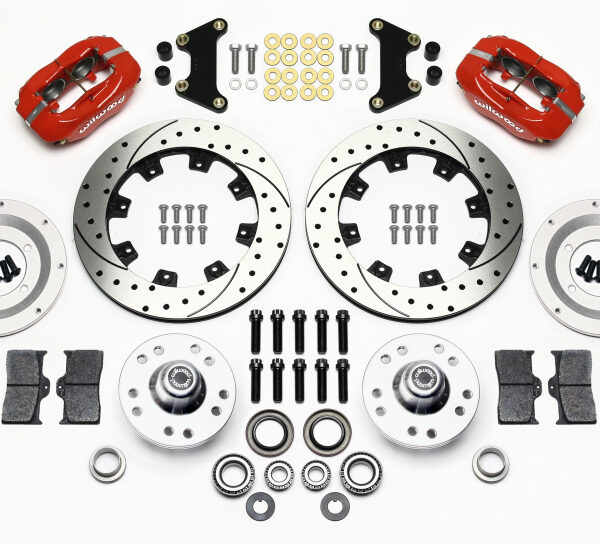Wilwood Forged Dynalite Front Kit 12.19in Drilled Red 49-54 Chevy/53-62 Corvette (*Line Kit Needed*)