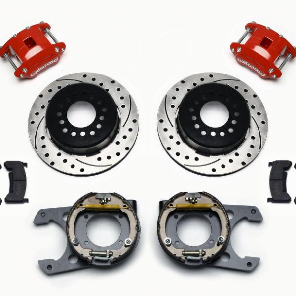 Wilwood D154 P/S P-B Kit Drilled-Red Chevy C-10 2.42 Offset 5-lug