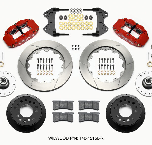 Wilwood Narrow Superlite 6R Front Hub Kit 14.00in Red WWE ProSpindle (5x4.75in 5x5.00in Hub)