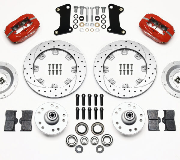 Wilwood Forged Dynalite Front Kit 12.19in Drill-Zinc Red 67-69 Camaro 64-72 Nova Chevelle
