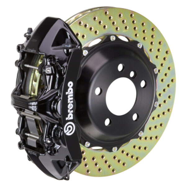 Brembo 08-09 F430 Scuderia Rear GT BBK 6 Piston Cast 380x32 2pc Rotor Drilled-Black