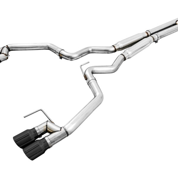 AWE Tuning 2018+ Ford Mustang GT (S550) Cat-back Exhaust - Track Edition (Quad Diamond Black Tips)