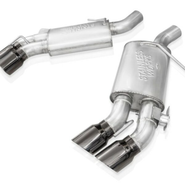 Stainless Works 16-21 Camaro SS 3in Legend SW Connect Axle Back w/Valve - 4in Quad Black Tips