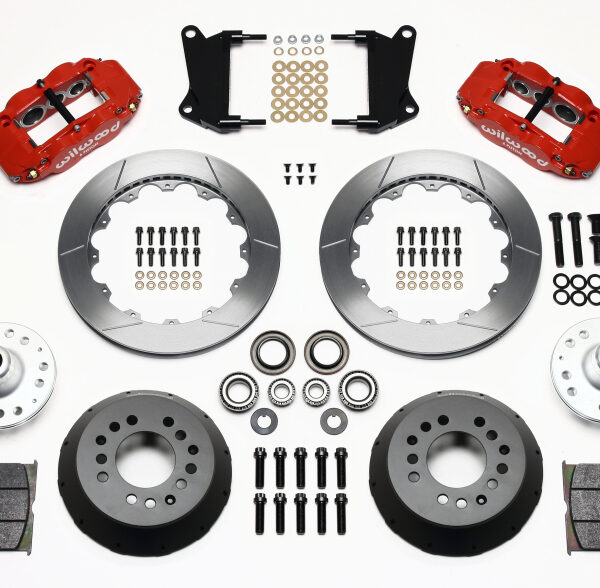 Wilwood Narrow Superlite 6R Front Hub Kit 12.88in Red 67-69 Camaro 64-72 Nova Chevelle