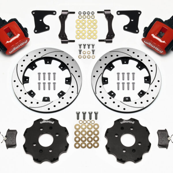 Wilwood Combination Parking Brake Rear Kit 12.19in Drilled Red Civic / Integra Drum 2.71 Hub Offset