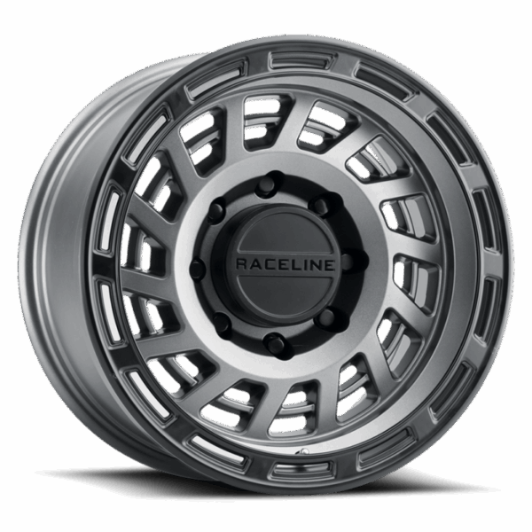 Raceline 957GB Halo 17x9in / 8x170 BP / -12mm Offset / 130.81mm Bore - Gunmetal & Black Lip Wheel