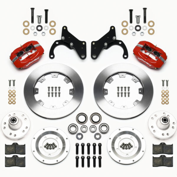 Wilwood Forged Dynalite Front Kit 12.19in Red 69-70 Impala Drum/Disc 69-82 Vette