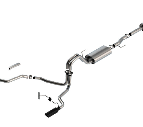 Borla F-150 2021 3.3L CC SB EC STB XL/XLT/Lariat/KR/Plnm/LTD 3/2.25 SRE Cat-Back S-Type BLK CHR Tips