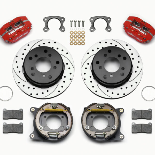 Wilwood Dynapro Lug Mount P/S P-B Kit Drilled-Red Small Ford 2.36in Off Bronco 5 x 5.50