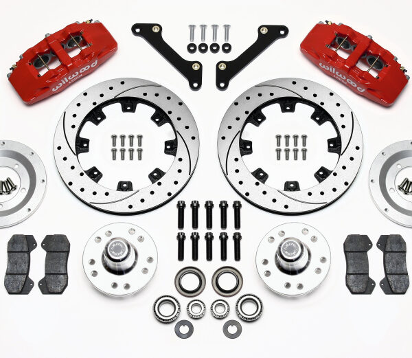Wilwood Dynapro 6 Front Hub Kit 12.19in Drilled Red 79-81 Camaro