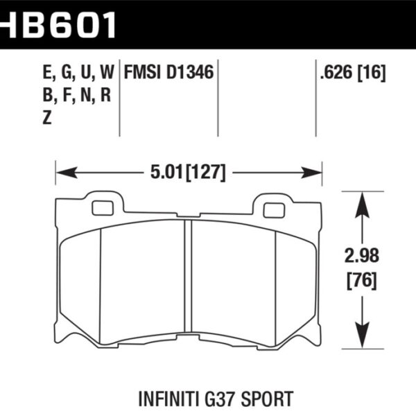 Hawk 09-13 Infiniti FX50 5.0L Base Front ER-1 Brake Pads