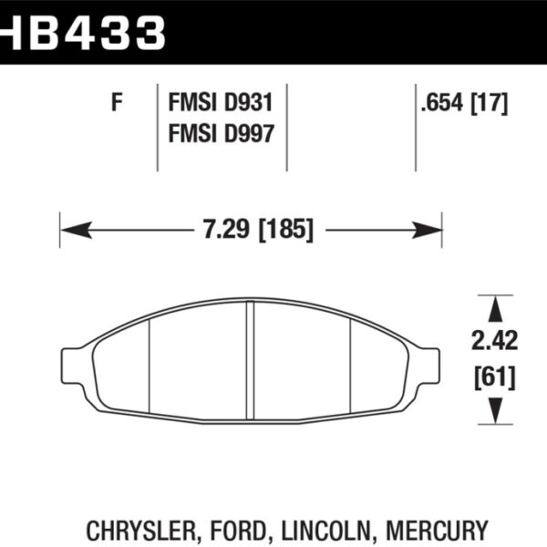 Hawk 03-11 Ford Crown Victoria DTC-70 Race Front Brake Pads