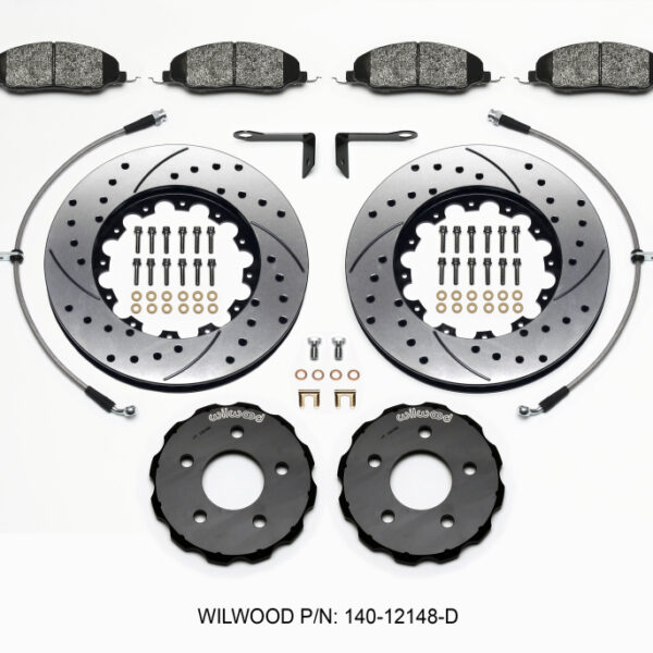 Wilwood Pro-Matrix Front Kit Drilled 05-12 Mustang GT (2pc Hat/Rtr)