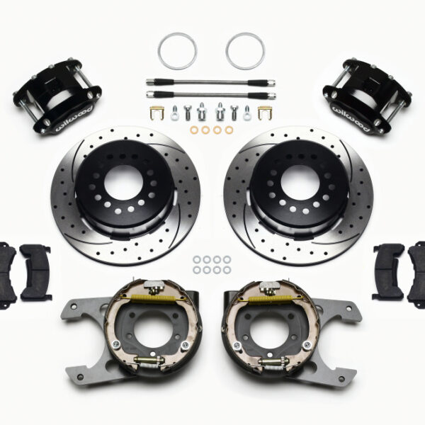 Wilwood D154 P/S Park Brake Kit Drilled Jeep Dana 35 2.56 Off 5-lug w/ lines