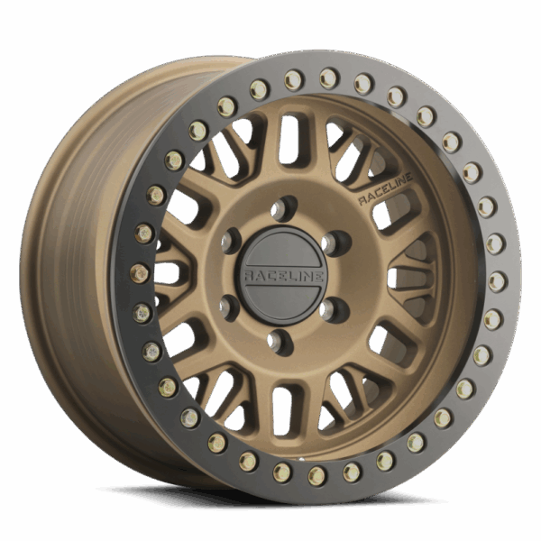 Raceline RT951B Ryno 17x9in/5x127 BP/-12mm Offset/83.82mm Bore - Bronze & Black Ring Beadlock Wheel