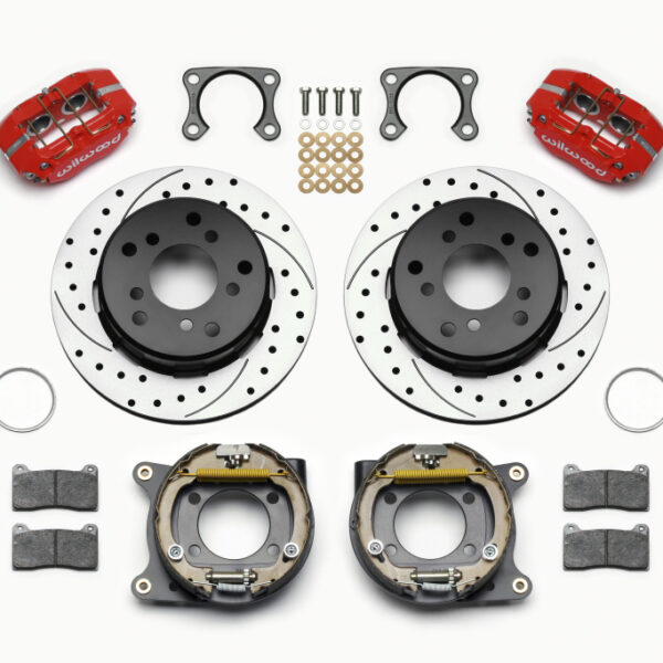 Wilwood Dynapro Lug Mount P/S Park Brake Kit Drilled Red Big Ford 2.36in Off Bronco 5 x 5.50