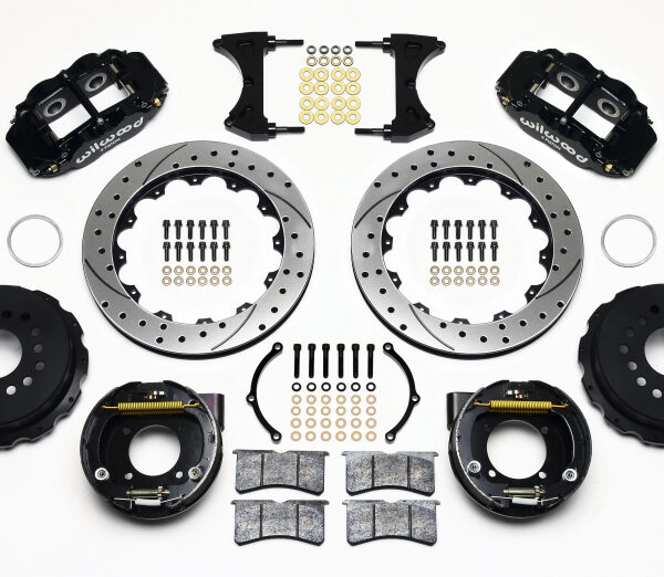 Wilwood Narrow Superlite 4R Rear P-Brk Kit 12.88in Drilled Chevy 12 Bolt w/ C-Clips