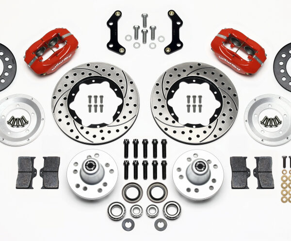 Wilwood Forged Dynalite Front Kit 11.00in Drilled Red 70-72 CDP B & E Body-Disc