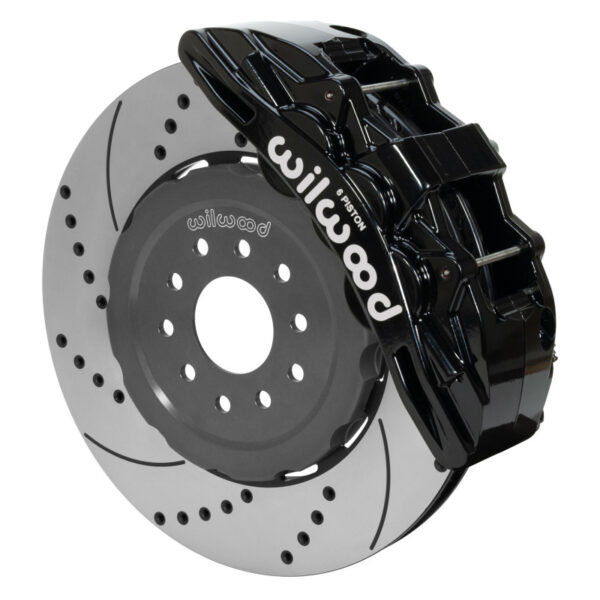 Wilwood SX6R Front Brake Kit 15in SRP Slotted/Drilled Black 05-13 Chevy Corvette