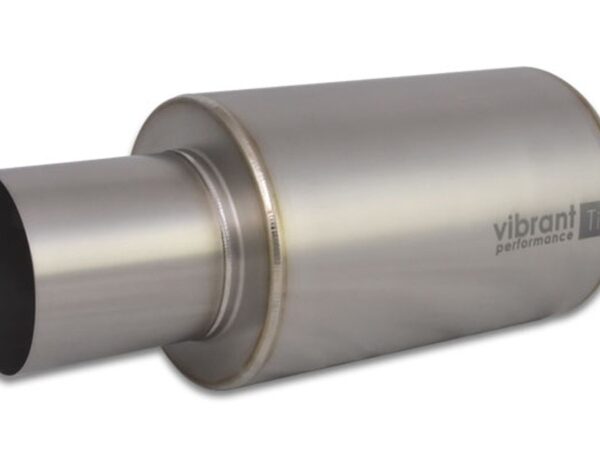 Vibrant Titanium Muffler w/Straight Cut Natural Tip 3in. Inlet / 3in. Outlet