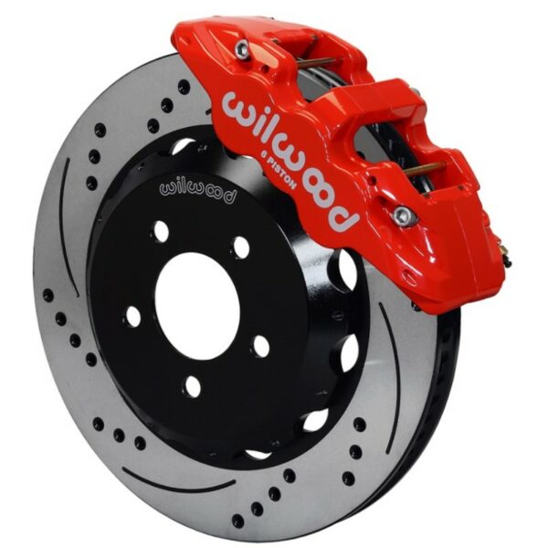 Wilwood AERO6 Front Hat Kit 14.00 Drilled Red 2016-Up Camaro w/Lines