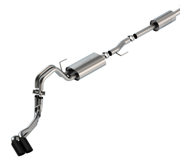 Borla F-150 2021 5.0L 4dr CC SB EC STB Lariat/KR/Pltnm/LTD 3/2.25 DSE Cat-Back Touring BLK CHR Tips