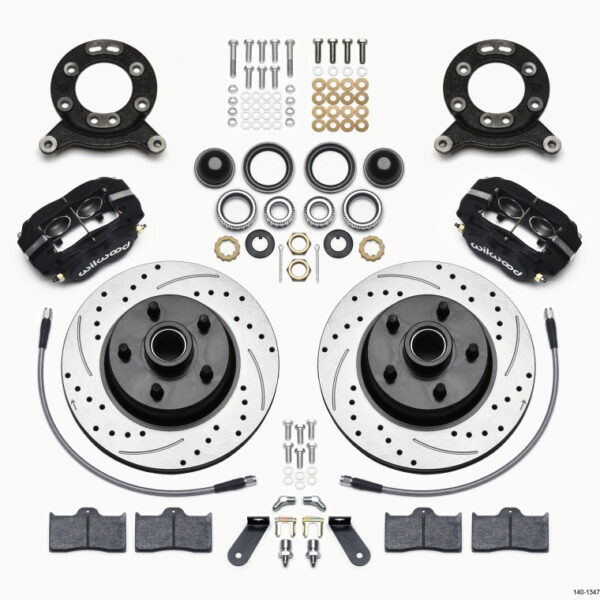 Wilwood Forged Dynalite-M Front Kit 11.30in 1 PC Rotor&Hub-Drill 70-73 Mustang Disc & Drum Spindle