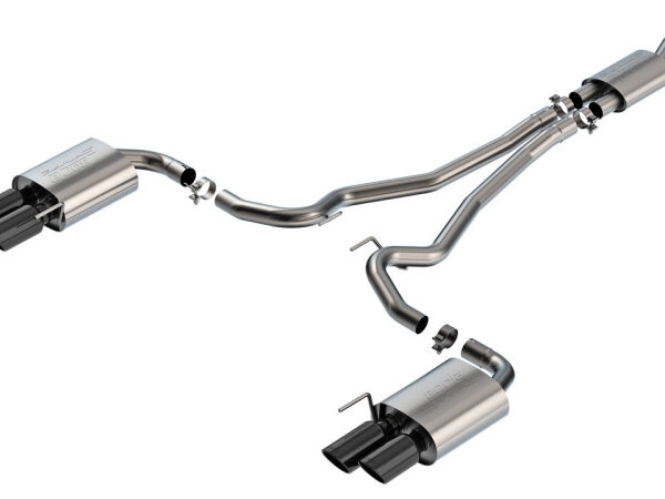 Borla 2024 Ford Mustang 2.3L Ecoboost S-Type Black Chrome Catback Exhaust w/ Quad Tips - Non-Active