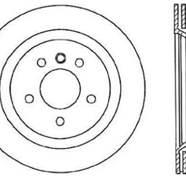 StopTech 98-02 BMW Z3 Drilled Right Rear Rotor